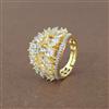 Cz Adjustable Ring With 2 Tone Plating