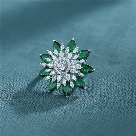 Cz Adjustable Ring With Rhodium Plating