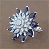 Cz Adjustable Ring With Rhodium Plating