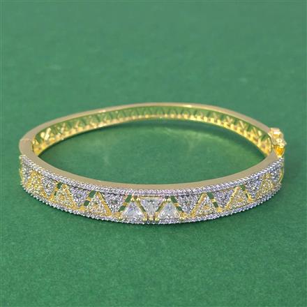 Cubic Zirconia Openable Kada With 2 Tone Plating