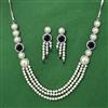 Cubic Zirconia Moti Necklace With Rhodium Plating