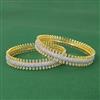 Cubic Zirconia Classic Bangles With 2 Tone Plating
