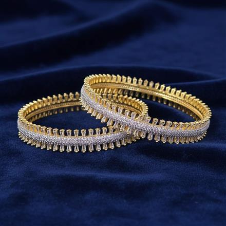 Cubic Zirconia Classic Bangles With 2 Tone Plating