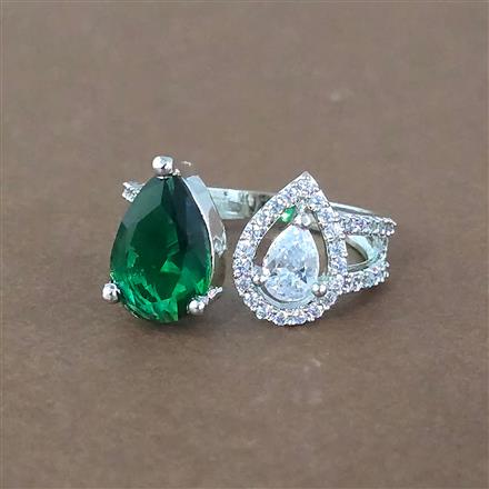 Cz Adjustable Ring With Rhodium Plating