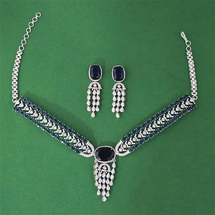 Cubic Zirconia Classic Necklace With Rhodium Plating