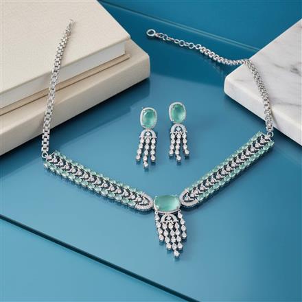 Cubic Zirconia Classic Necklace With Rhodium Plating