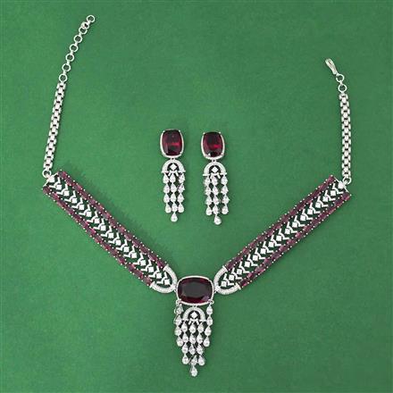 Cubic Zirconia Classic Necklace With Rhodium Plating