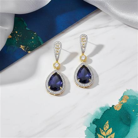 Cubic Zirconia Classic Earring With 2 Tone Plating