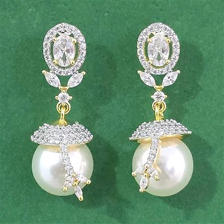 Cubic Zirconia Moti Earring With 2 Tone Plating