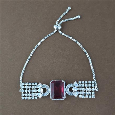 Cz Adjustable Bracelet With Rhodium Plating