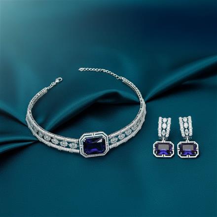 Cubic Zirconia Classic Necklace With Rhodium Plating