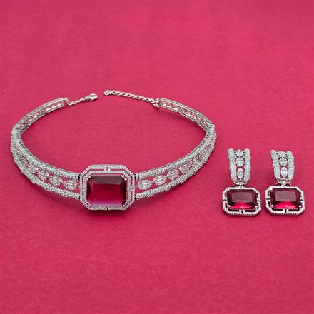 Cubic Zirconia Classic Necklace With Rhodium Plating