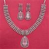 Cubic Zirconia Classic Necklace With Rhodium Plating
