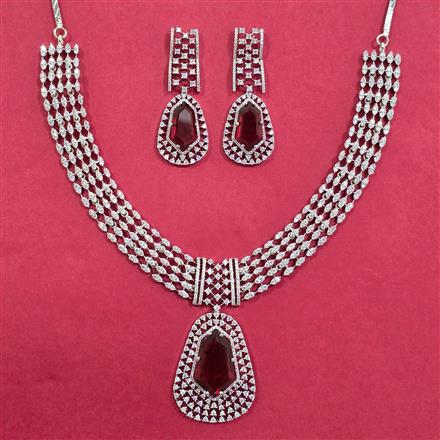 Cubic Zirconia Classic Necklace With Rhodium Plating