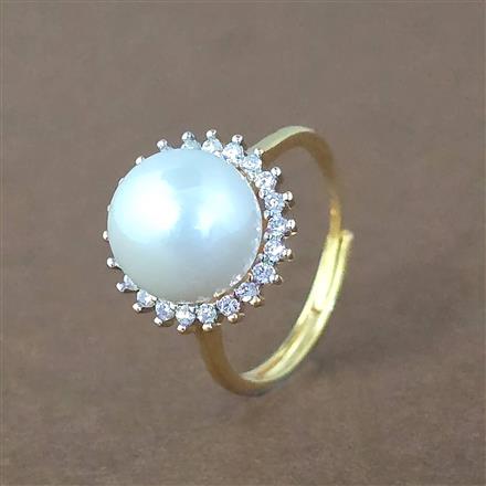 Cz Adjustable Ring With 2 Tone Rhodium Plating