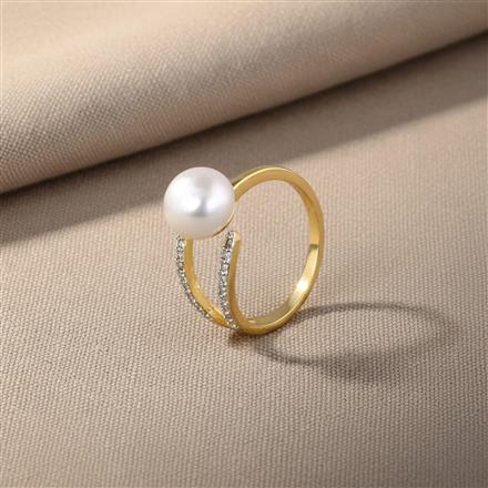 Cubic Zirconia Classic Ring With 2 Tone Rhodium Plating