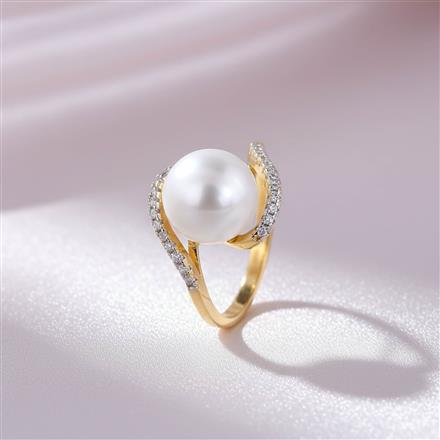 Cubic Zirconia Classic Ring With 2 Tone Rhodium Plating