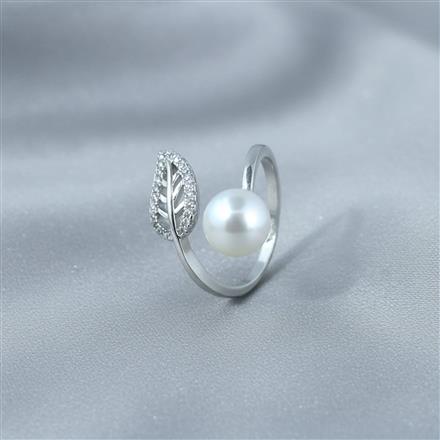 Cz Classic Ring With 2 Tone Rhodium Plating