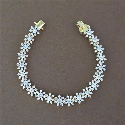 Cz Classic Bracelet With 2 Tone Rhodium Plating