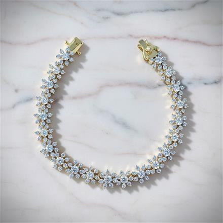 Cz Classic Bracelet With 2 Tone Rhodium Plating