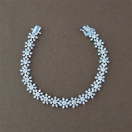 Cz Classic Bracelet With 2 Tone Rhodium Plating