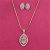 Cubic Zirconia Classic Pendant Set With 2 Tone Plating