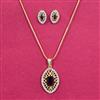 Cubic Zirconia Classic Pendant Set With 2 Tone Plating