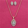 Cubic Zirconia Classic Pendant Set With 2 Tone Plating