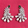 Cubic Zirconia Moti Earring With Rhodium Plating