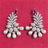 Cubic Zirconia Moti Earring With Rhodium Plating