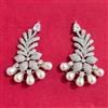 Cubic Zirconia Moti Earring With Rhodium Plating