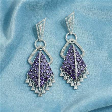 Cubic Zirconia Classic Earring With Rhodium Plating