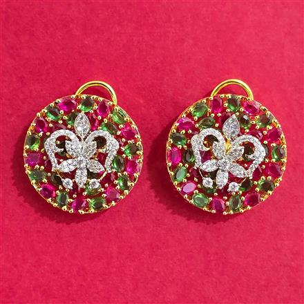 Cubic Zirconia Tops With 2 Tone Plating