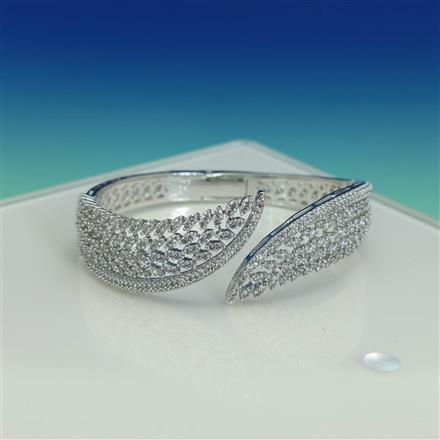 Cubic Zirconia Classic Kada With Carat 2 Tone Rhodium Plating