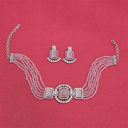 Cubic Zirconia Classic Necklace With Rhodium Plating