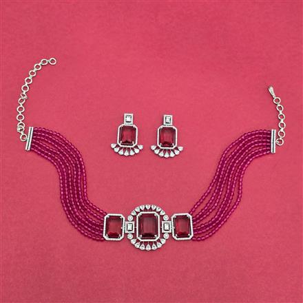 Cubic Zirconia Classic Necklace With Rhodium Plating
