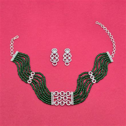 Cubic Zirconia Classic Necklace With Rhodium Plating