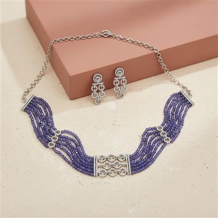 Cubic Zirconia Classic Necklace With Rhodium Plating