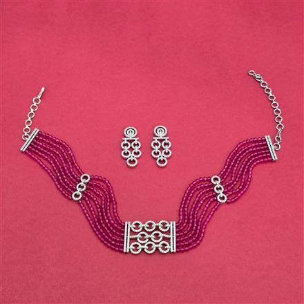 Cubic Zirconia Classic Necklace With Rhodium Plating