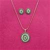Cubic Zirconia Classic Pendant Set With Gold Plating