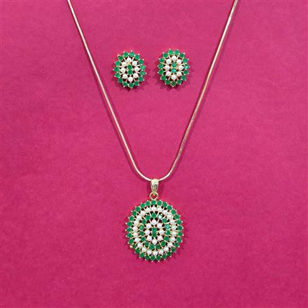 Cubic Zirconia Classic Pendant Set With Gold Plating