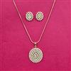Cubic Zirconia Classic Pendant Set With Gold Plating