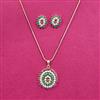 Cubic Zirconia Classic Pendant Set With Gold Plating