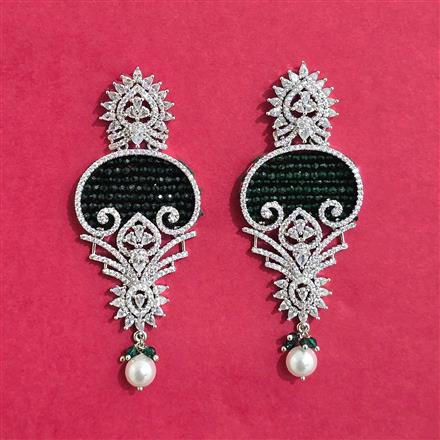Cubic Zirconia Classic Earring With Rhodium Plating