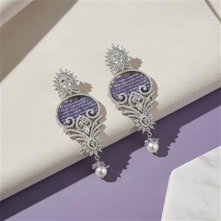 Cubic Zirconia Classic Earring With Rhodium Plating