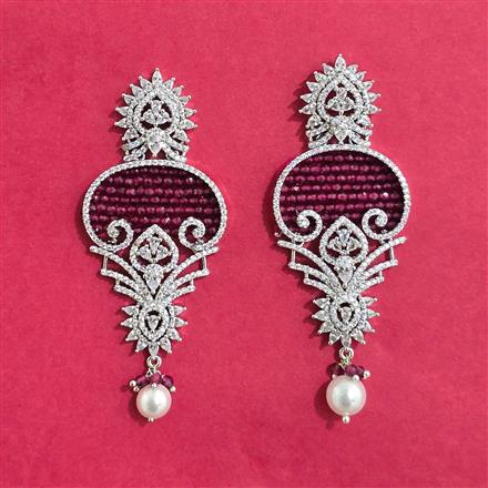 Cubic Zirconia Classic Earring With Rhodium Plating