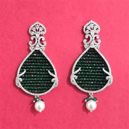 Cubic Zirconia Classic Earring With Rhodium Plating