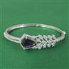 Cubic Zirconia Classic Kada With Rhodium Plating