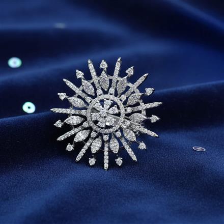 Cubic Zirconia Classic Ring With Black 2 Tone Rhodium Plating