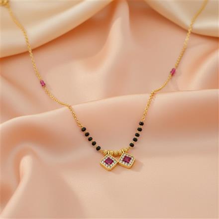 Cubic Zirconia Dokiya Mangalsutra With Gold Plating